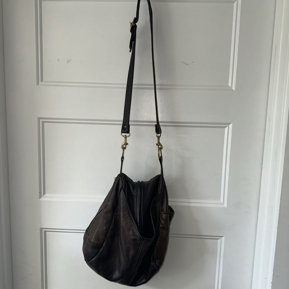 Vintage Victoria Leather Co Brown Leather Shoulder Bag Crossbody Purse Made USA